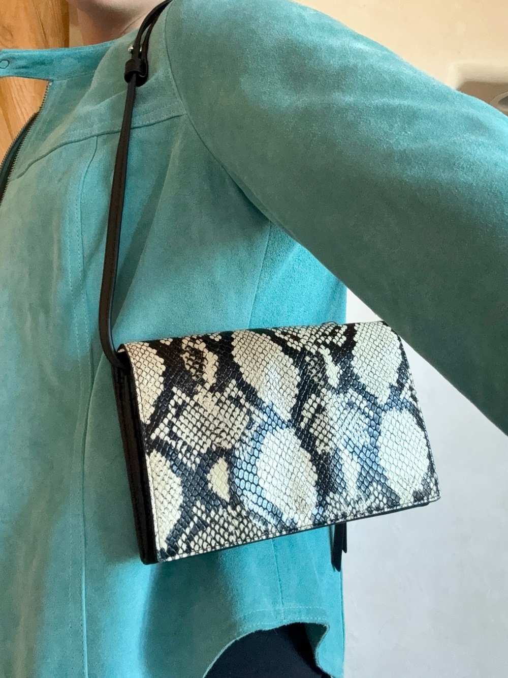ALL SAINTS Snake-Print Shoulder/Cross Body Bag